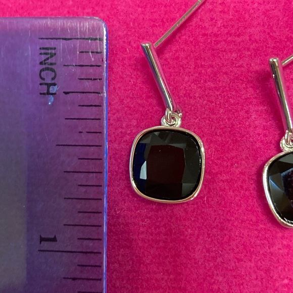 Sterling Silver Black Crystal Earrings - Picture 5 of 5